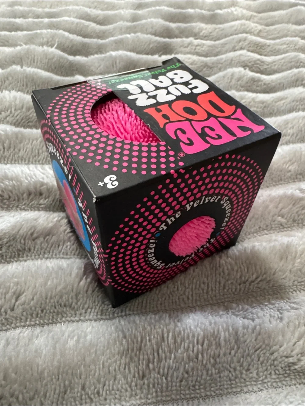 Fuzz Ball Velvet Squeeze Toy - Pink